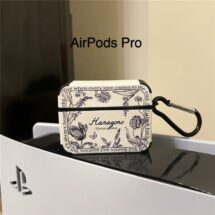 white floral retro style airpods case