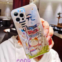 kawaii glitter lucky cat phone case