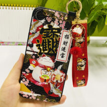 lucky cat phone case with pendant