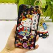 lucky cat phone case with holder