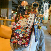 lucky cat phone case with holder