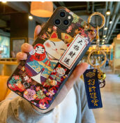 lucky cat phone case with holder