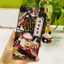 lucky cat phone case with holder