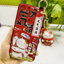 lucky cat phone case with holder