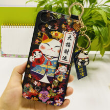 lucky cat phone case with holder