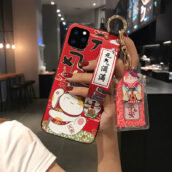lucky cat phone case with phone stand