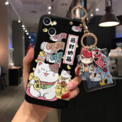 lucky cat phone case with phone stand