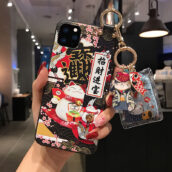 lucky cat phone case with phone stand
