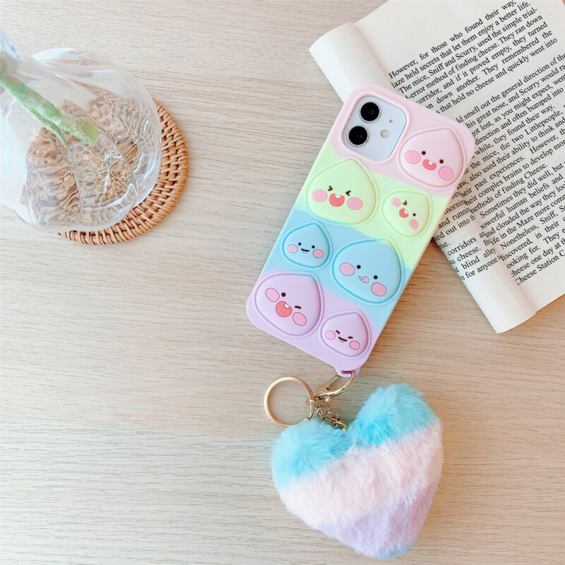 phone case with plush heart