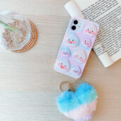 phone case with plush heart