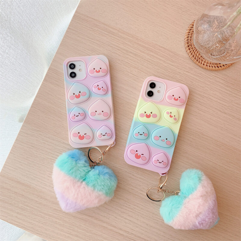 phone case with plush heart