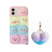 Rainbow Case with plush Heart