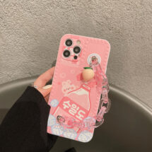 kawaii pink peach phone case