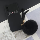 Cat ears phone case with plush