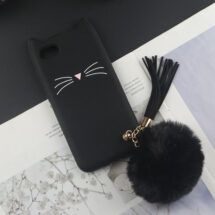 Cat ears phone case with plush