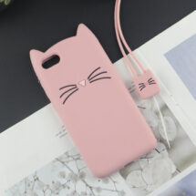 Cat ears phone case with plush