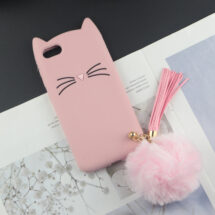 Cat ears phone case with plush