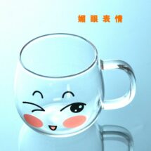 cute anime face glass