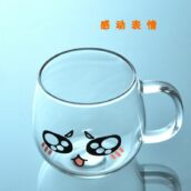 cute anime face glass