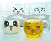 cute anime face glass