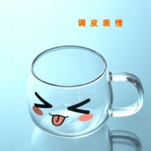 cute anime face glass