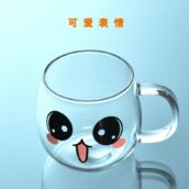 cute anime face glass