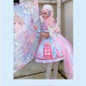 yami kawaii pink lolita dress with kittys