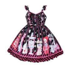 yami kawaii black lolita dress with kittys