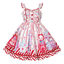 yami kawaii red lolita dress with kittys