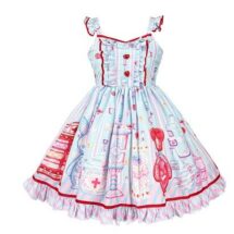 yami kawaii pink lolita dress with kittys