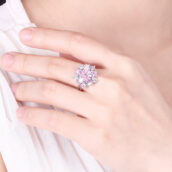 kawaii purple blossom ring